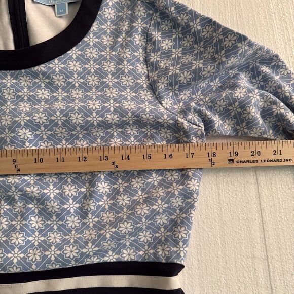 Draper James Honeycomb Floral Persley Ponte Dress Medium Blue and‎ White - Picture 8 of 16